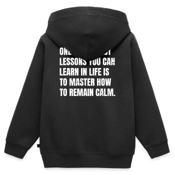 L’une des meilleures leçons que l’on puisse tirer dans la vie - Sweat Premium à capuche zippé enfant bio - noir - Dos - AI Model Kid Male (0cm)