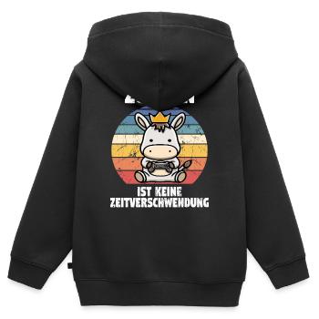 Les jeux vidéo ne sont pas une perte de temps. - Sweat Premium à capuche zippé enfant bio - noir - Dos - AI Model Kid Male (0cm)