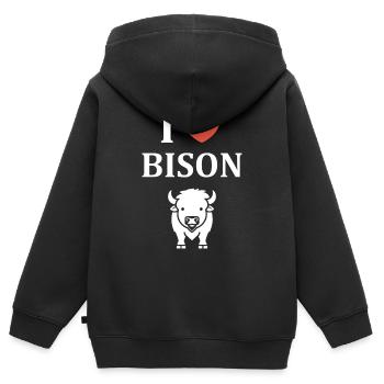 Bison - Kinder Premium Organic Zip Hoodie - Schwarz - Hinten - AI Model Kid Male (0cm)