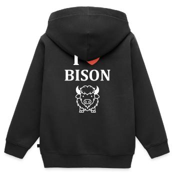 Bison - Kinder Premium Organic Zip Hoodie - Schwarz - Hinten - AI Model Kid Male (0cm)