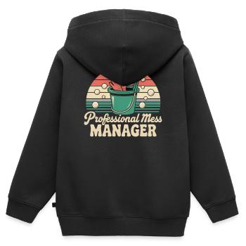 Haushalt Humor - Kinder Premium Organic Zip Hoodie - Schwarz - Hinten - AI Model Kid Male (0cm)