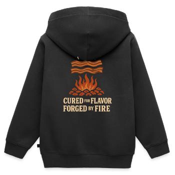 Fumoir à viande Jerky Maker Bbq - Sweat Premium à capuche zippé enfant bio - noir - Dos - AI Model Kid Male (0cm)