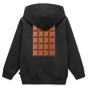 chocolat - Sweat Premium à capuche zippé enfant bio - noir - Dos - AI Model Kid Male (0cm)