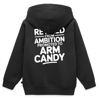 Drôles Drôles Drôles Don drôle - Sweat Premium à capuche zippé enfant bio - noir - Dos - AI Model Kid Male (0cm)