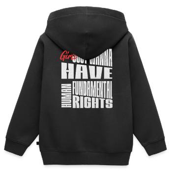 Fundamentale Frauenrechte Shirt - Kinder Premium Organic Zip Hoodie - Schwarz - Hinten - AI Model Kid Male (0cm)