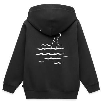 Ich bin feine Laune - Kinder Premium Organic Zip Hoodie - Schwarz - Hinten - AI Model Kid Male (0cm)