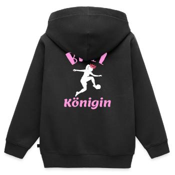 Ballkönigin - für feminine Fußballerinnen - Kinder Premium Organic Zip Hoodie - Schwarz - Hinten - AI Model Kid Male (0cm)