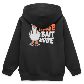 Rage Appât Mode Mouette Oiseau Méchant Drôle Provocation - Sweat Premium à capuche zippé enfant bio - noir - Dos - AI Model Kid Male (0cm)