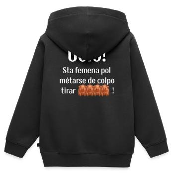 Witzige Phrase auf Venezianisch - Kinder Premium Organic Zip Hoodie - Schwarz - Hinten - AI Model Kid Male (0cm)