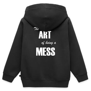 The Art of Being a Mess - Kunt Chaos - Kinder Premium Organic Zip Hoodie - Schwarz - Hinten - AI Model Kid Male (0cm)
