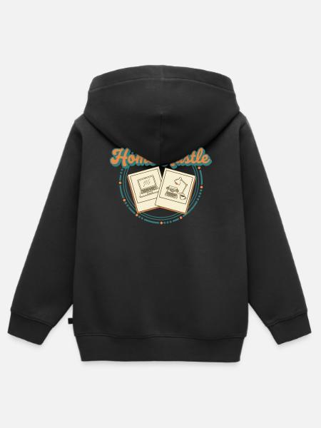 Home Hustle Retro - Kinder Premium Organic Zip Hoodie - Schwarz