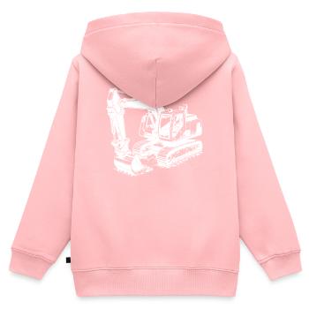 Excavator shovel hero and muscleman with cab - Kids Premium Organic Zip-up Hoodie - rose - Back - AI Model Kid Female (0cm)