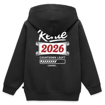 Rente 2026 Countdown Läuft - Kinder Premium Organic Zip Hoodie - Schwarz - Hinten - AI Model Kid Male (0cm)