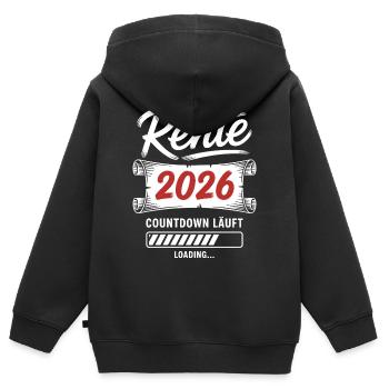 Rente 2026 Countdown läuft - Kinder Premium Organic Zip Hoodie - Schwarz - Hinten - AI Model Kid Male (0cm)