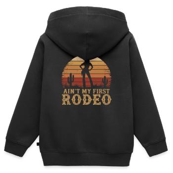 Western Vintage - Kids Premium Organic Zip-up Hoodie - black - Back - AI Model Kid Male (0cm)