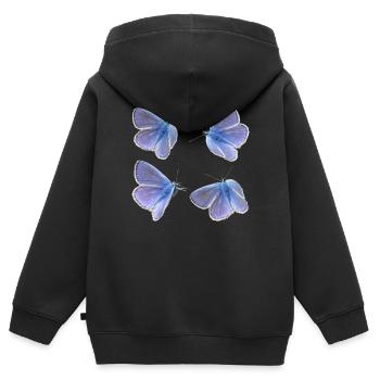 vier Bläulinge - Kinder Premium Organic Zip Hoodie - Schwarz - Hinten - AI Model Kid Male (0cm)