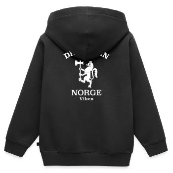 Drammen, Norway, Norway - Kids Premium Organic Zip-up Hoodie - black - Back - AI Model Kid Male (0cm)