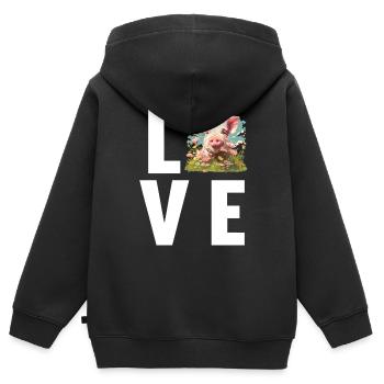 Cochon Cochon - Sweat Premium à capuche zippé enfant bio - noir - Dos - AI Model Kid Male (0cm)