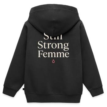 Eleganter Femininer Lebensstil, Sanfte - Kinder Premium Organic Zip Hoodie - Schwarz - Hinten - AI Model Kid Male (0cm)