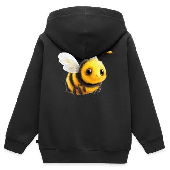 Biene - Kinder Premium Organic Zip Hoodie - Schwarz - Hinten - AI Model Kid Male (0cm)