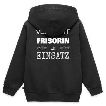 Berufung Frisoerin - Kinder Premium Organic Zip Hoodie - Schwarz - Hinten - AI Model Kid Male (0cm)