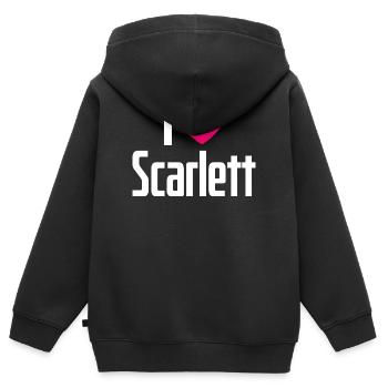 J’adore Scarlett Pink Heart J’adore Scarlett - Sweat Premium à capuche zippé enfant bio - noir - Dos - AI Model Kid Male (0cm)