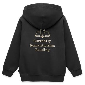 Bücherhafter, Gemütlicher - Kinder Premium Organic Zip Hoodie - Schwarz - Hinten - AI Model Kid Male (0cm)