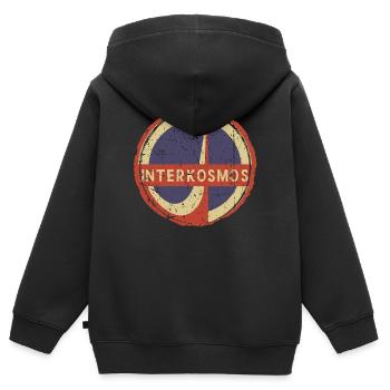 Interkosmos DDR Retro Circle Emblem - Kids Premium Organic Zip-up Hoodie - black - Back - AI Model Kid Male (0cm)