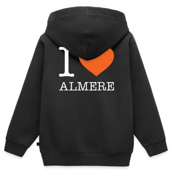 I love Almere - Kinder Premium Organic Zip Hoodie - Schwarz - Hinten - AI Model Kid Male (0cm)