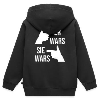 Er wars sie wars - Kinder Premium Organic Zip Hoodie - Schwarz - Hinten - AI Model Kid Male (0cm)