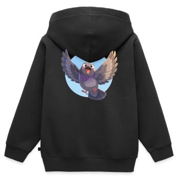 Tauben Taube - Kinder Premium Organic Zip Hoodie - Schwarz - Hinten - AI Model Kid Male (0cm)