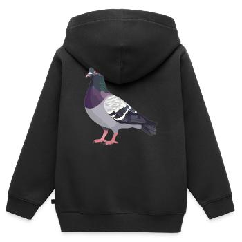 Tauben Taube - Kinder Premium Organic Zip Hoodie - Schwarz - Hinten - AI Model Kid Male (0cm)