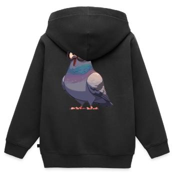 Tauben Taube - Kinder Premium Organic Zip Hoodie - Schwarz - Hinten - AI Model Kid Male (0cm)