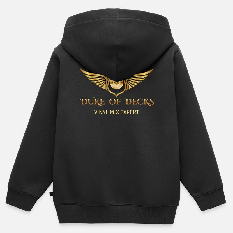 DUKE OF DECKS - Sweat Premium à capuche zippé enfant bio - noir