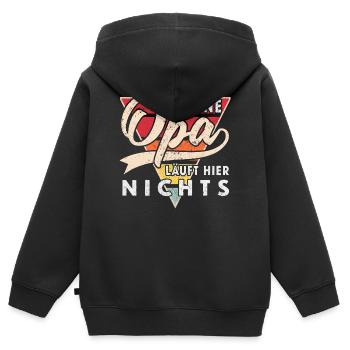 Opa Geschenk Ohne Opa läuft hier nichts bester Opa - Kinder Premium Organic Zip Hoodie - Schwarz - Hinten - AI Model Kid Male (0cm)