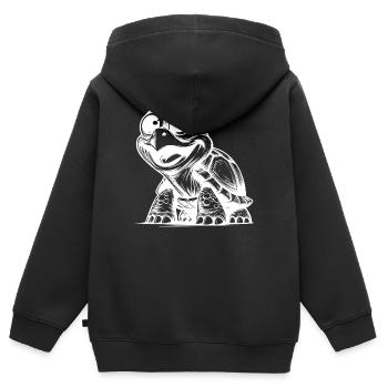 Baby Schildkröten mit großen Augen - Kinder Premium Organic Zip Hoodie - Schwarz - Hinten - AI Model Kid Male (0cm)