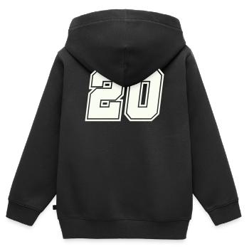 20 Zahl - Kinder Premium Organic Zip Hoodie - Schwarz - Hinten - AI Model Kid Male (0cm)