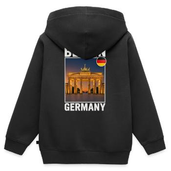 Berlin Brandenburg Gate - Kids Premium Organic Zip-up Hoodie - black - Back - AI Model Kid Male (0cm)