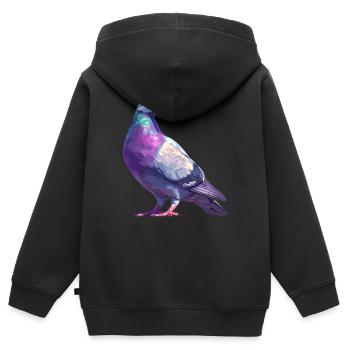 Tauben Taube - Kinder Premium Organic Zip Hoodie - Schwarz - Hinten - AI Model Kid Male (0cm)