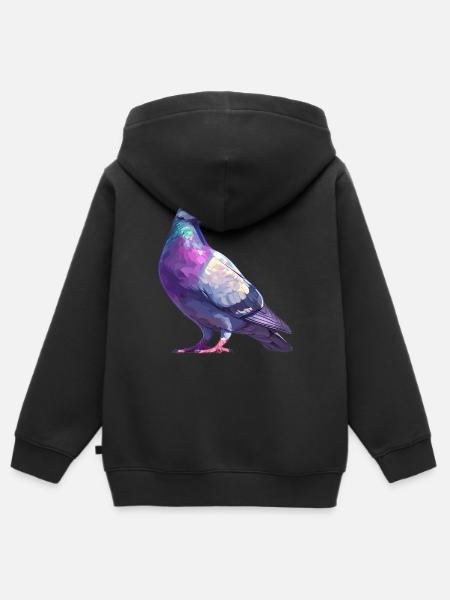 Tauben Taube - Kinder Premium Organic Zip Hoodie - Schwarz