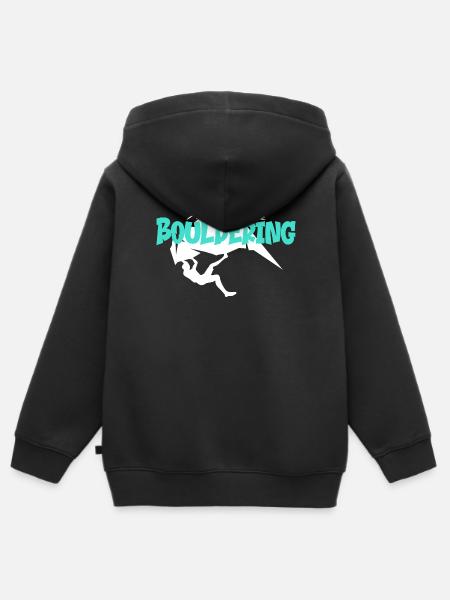 Boulder Bouldern Bouldering  - Kinder Premium Organic Zip Hoodie - Schwarz