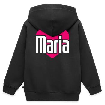 J’aime Maria Coeur rose J’aime Maria - Sweat Premium à capuche zippé enfant bio - noir - Dos - AI Model Kid Male (0cm)