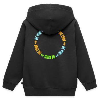Be Kind Be True Be You Inspirierend Selbstliebe - Kinder Premium Organic Zip Hoodie - Schwarz - Hinten - AI Model Kid Male (0cm)