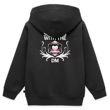 Sleeping with the DM - Funny D'n'D - Sweat Premium à capuche zippé enfant bio - noir - Dos - AI Model Kid Male (0cm)