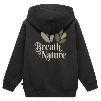 Botanical Vintage - Kids Premium Organic Zip-up Hoodie - black - Back - AI Model Kid Male (0cm)