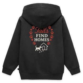 Adoptionstag-haustierrettungs-tierheim - Kinder Premium Organic Zip Hoodie - Schwarz - Hinten - AI Model Kid Male (0cm)