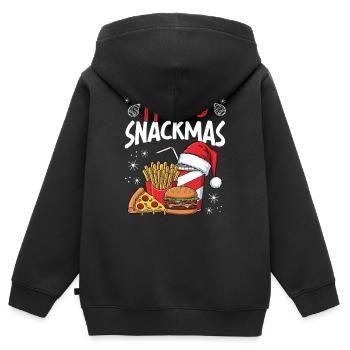 Frohe Snackmas, Lustiger Weihnachts-feinschmecker - Kinder Premium Organic Zip Hoodie - Schwarz - Hinten - AI Model Kid Male (0cm)