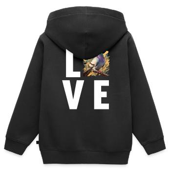 Tauben Taube - Kinder Premium Organic Zip Hoodie - Schwarz - Hinten - AI Model Kid Male (0cm)