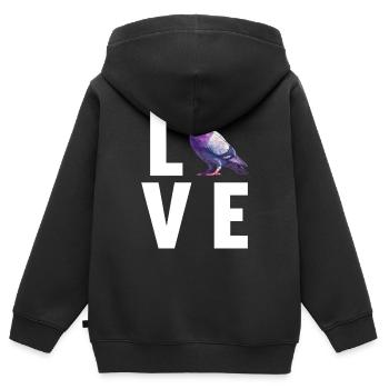 Tauben Taube - Kinder Premium Organic Zip Hoodie - Schwarz - Hinten - AI Model Kid Male (0cm)