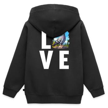 Tauben Taube - Kinder Premium Organic Zip Hoodie - Schwarz - Hinten - AI Model Kid Male (0cm)